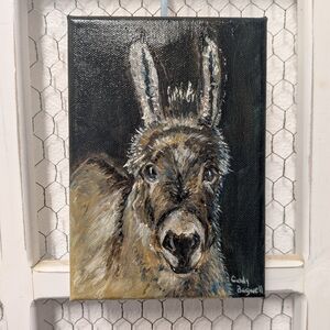 Rustic Donkey Canvas Art by